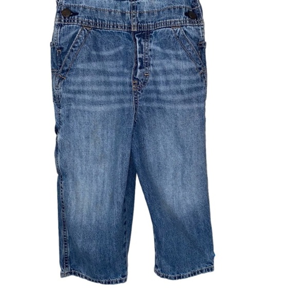 OSHKOSH B'GOSH Classic Overalls, Distressed Blue Denim, Toddler Size 4T - Picture 4 of 9